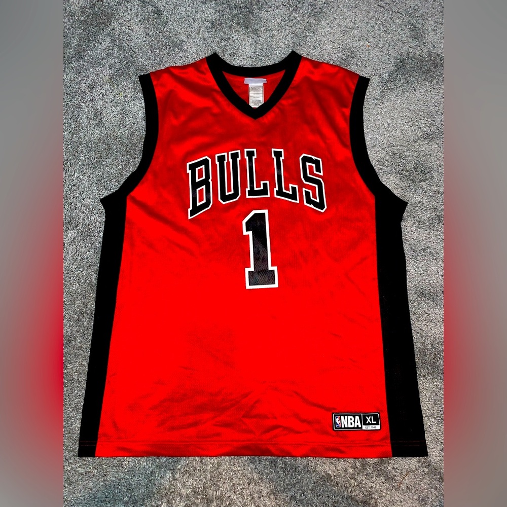 Derrick Rose #1 Chicago Bulls NBA JERSEY BASKETBALL RED BLACK JORDAN